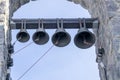 Four bells hang at the Christian church