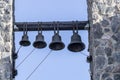 Four bells hang at the Christian church