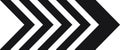 Four black arrows are pointing to the right side of a white background, creating a simple yet dynamic visual suggesting
