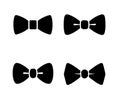 4 bow tie illustration icons, black, transparent background Royalty Free Stock Photo
