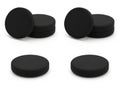 Four black circular objects isolated on white background Royalty Free Stock Photo
