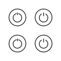 Power icon set. Power button icon. 4 icons. Royalty Free Stock Photo
