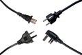 Four black power plugs