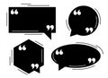 Four black quotes dialog balloons template set