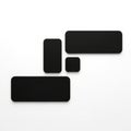 Four Black Rounded Rectangular Shapes Arranged on a White Textured Background rectangles Royalty Free Stock Photo