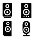 4 speaker illustrations, black silhouette, transparent background Royalty Free Stock Photo