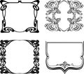 Four Black And White Art Deco Frames.