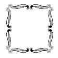 Four black and white art deco frames. Victorian geometric borders set, royal vector corners and lines on a black background Royalty Free Stock Photo