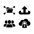 Folder sharing upload users and cloud security Royalty Free Stock Photo