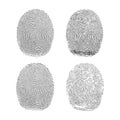 Black and white vector style illustration of fingerprints Royalty Free Stock Photo