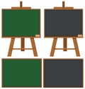 Four blank boards on white background