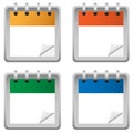 Four blank callendar icon set, template, vector illustration