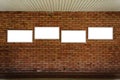 Four blank frame mock up on a brick wall. Royalty Free Stock Photo