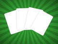 Four blank playing cards