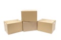 Four Blank Shipping Boxes Isolated On White Royalty Free Stock Photo
