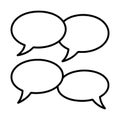 Four blank speech bubbles for dialogue or conversation in a comic or cartoon Royalty Free Stock Photo