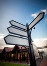 Four blank street signs on intersection Royalty Free Stock Photo