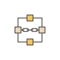 Four Blocks with Chain vector Blockchain colored icon