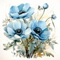 Joyful Celebration Of Nature: Beautiful Blue Flower Illustration