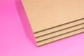 Four boards of raw MDF that can be used in the construction industry as a substitute for wood. Royalty Free Stock Photo