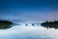 Four boats on lake