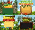Four border templates with jungle background