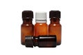 Four bottles of aromatherapy oils isolated