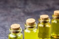 Four bottles of different oils Royalty Free Stock Photo