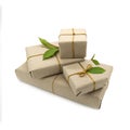 Four boxes packed in brown paper Royalty Free Stock Photo