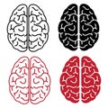 Four Brain Icons representing different concepts of human intellect Royalty Free Stock Photo