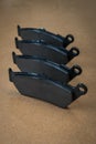 Four brake pads for motorcycle
