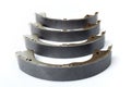 Four brake shoes for drum brakes.