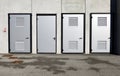 Four brand new steel industrial door with louvers .