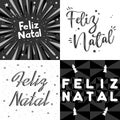 Four Brazilian Portuguese Merry Christmas Vector. Translation - Merry Christmas