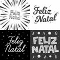 Four Brazilian Portuguese Merry Christmas Vector. Translation - Merry Christmas