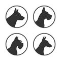 Four breeds dogs icon set Royalty Free Stock Photo