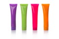 Colored plastic mockup tubes Royalty Free Stock Photo