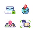 Four bright icons for your application