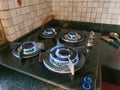 Four burner gas stove glass . Royalty Free Stock Photo