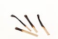 Four Burnt Matches Royalty Free Stock Photo