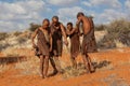 Four bushmen dancing Royalty Free Stock Photo
