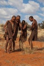 Four bushmen dancing Royalty Free Stock Photo