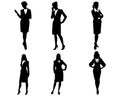 Four businesswoman silhouettes