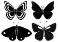 Four butterfly silhouettes