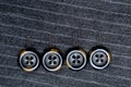 Four buttons on a pin-striped suit Royalty Free Stock Photo