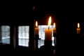 Four candles in a chandelier Royalty Free Stock Photo