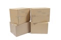 Four Cardboard Boxes Packed For Shipping Isolated On White Royalty Free Stock Photo