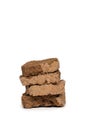 Four carob rusks isolated on white background