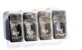 Four cast silver bars weighing 250 grams each Royalty Free Stock Photo