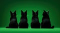 Four Cats in Green: A Minimalistic and Superb Clean Image AI Generated